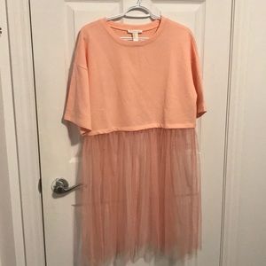 ✨ coral pink see through dress ✨ Forever21